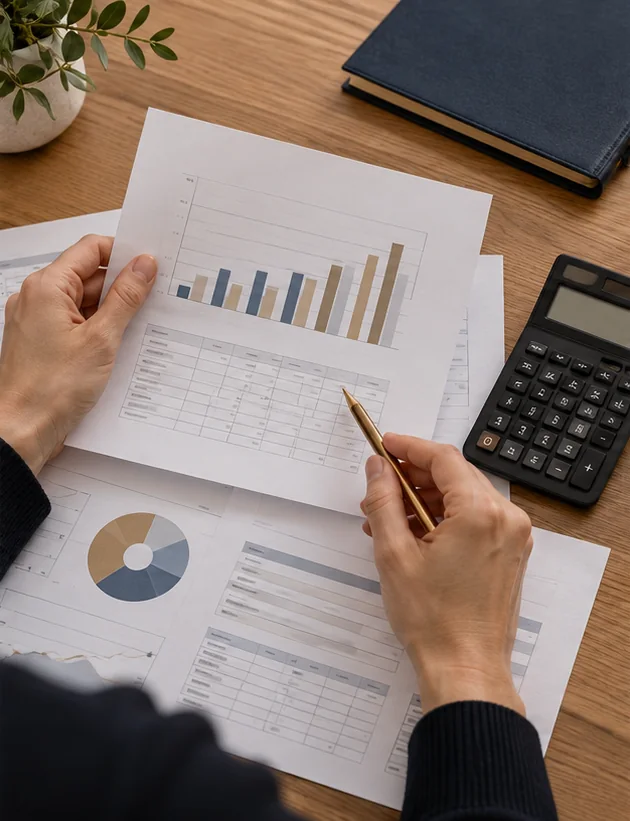 Illustrative review of budgets and cash flow reports